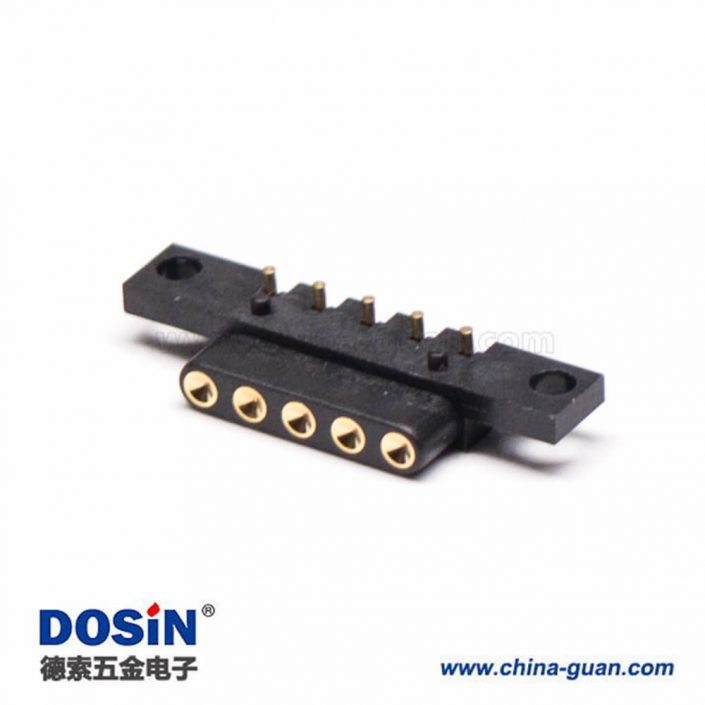 Pogo Pin彈簧針連接器5芯間距2.5MM單排折彎式