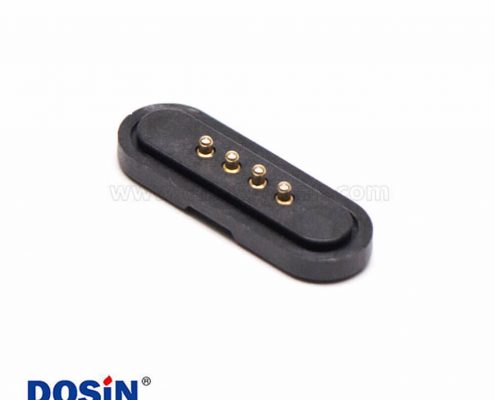 Pogo Pin彈簧針4針單排黃銅鍍金側(cè)放式2.54MM間距單針普通頭