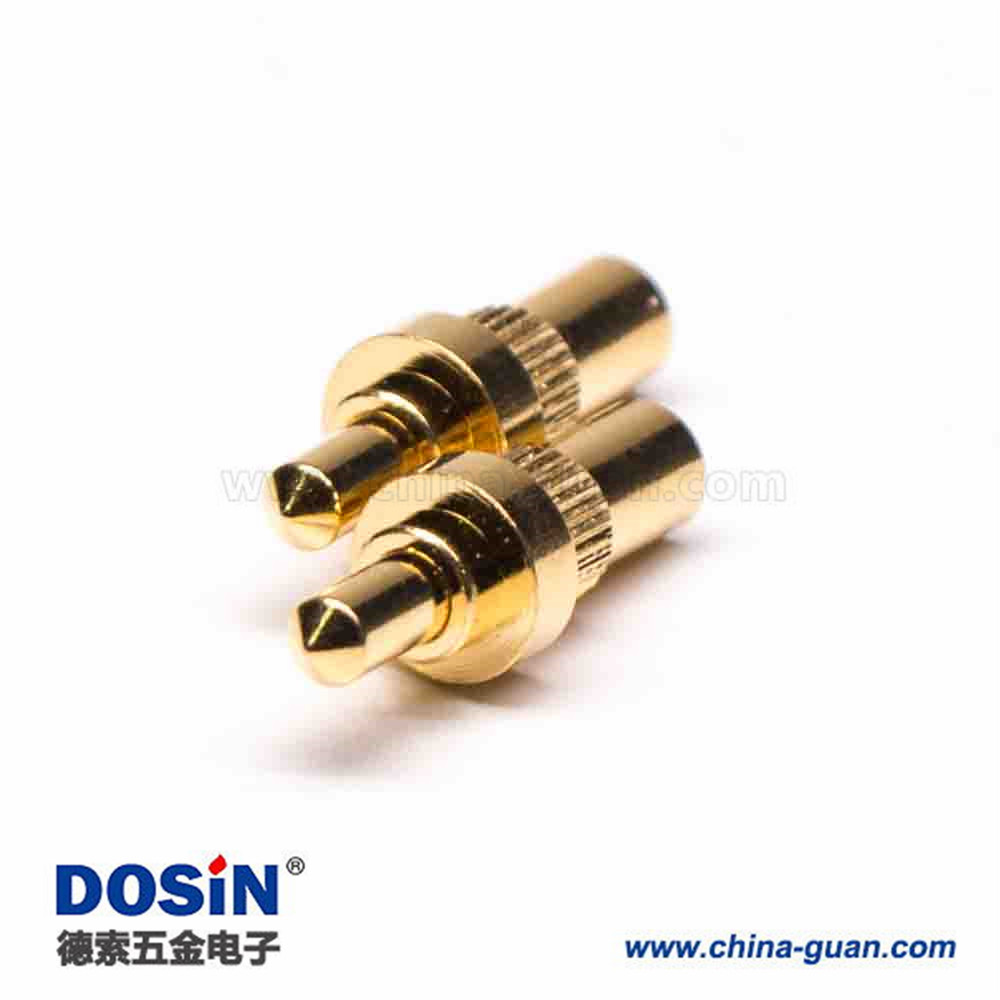 Pogo Pin焊接直式黃銅鍍金單芯插件式異形連接器
