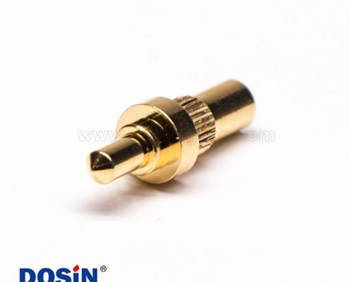 Pogo Pin焊接直式黃銅鍍金單芯插件式異形連接器