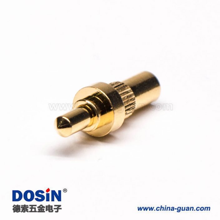 Pogo Pin焊接直式黃銅鍍金單芯插件式異形連接器