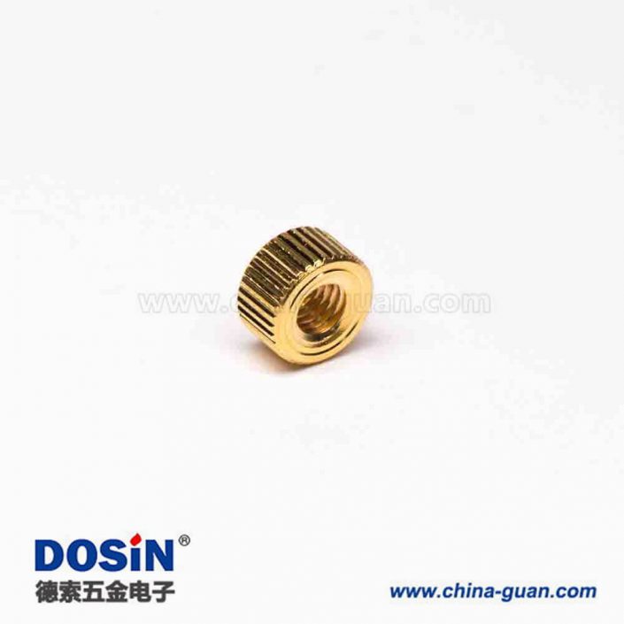 五金件黃銅表面滾花紋螺母