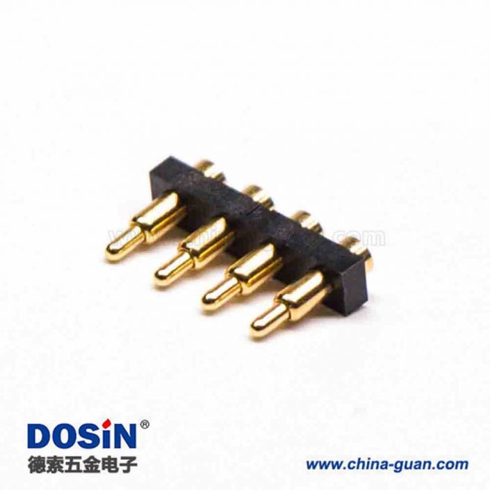 頂針彈簧針Pogo Pin探針單排4芯側(cè)放式間距3MM多Pin系列R型連接器