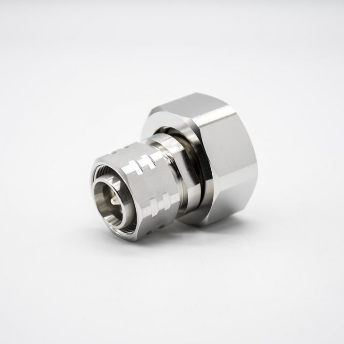 1 DIN公頭RF轉(zhuǎn)接頭直式鍍鎳DIN7/16公轉(zhuǎn)4.3/10公同軸連接器