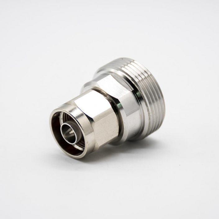 1 N公頭轉(zhuǎn)DIN母頭直式轉(zhuǎn)接頭鍍鎳RF同軸連接器