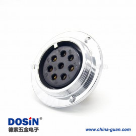 8芯航空插座GX48直式反裝母插座圓盤法蘭安裝