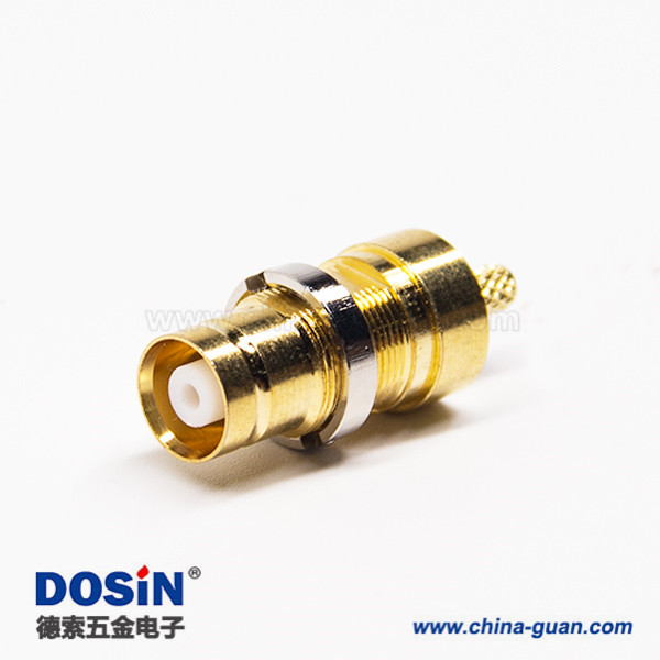 1.6 5.6接ST212 DIN1.6/5.6連接器直式母頭穿墻鍍金壓接式接線