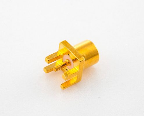 50Ohm pcb MCX接頭焊接母直式卡板銅鍍金50Ω