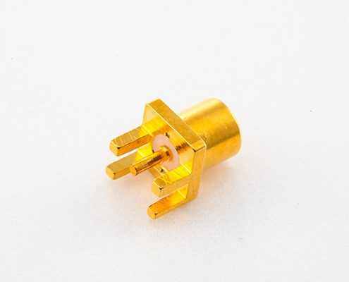 pcB焊接連接器MCX母直式卡板銅鍍金50Ω