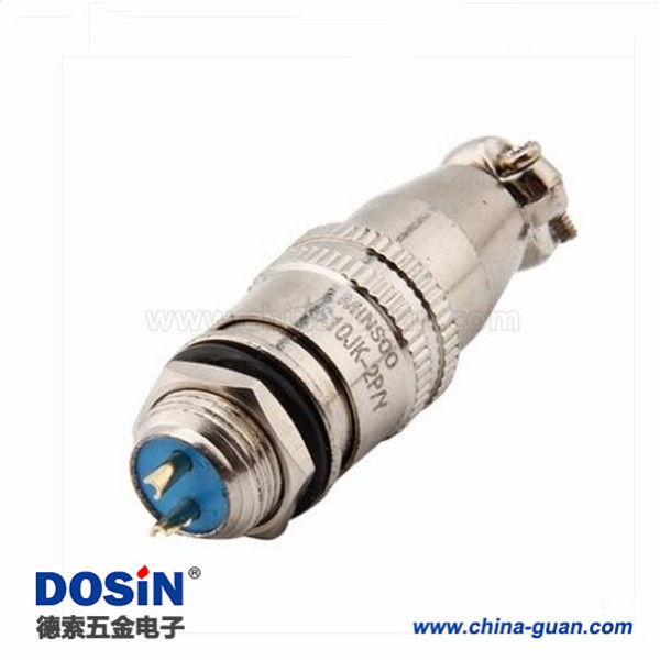 航空插頭XS10-2芯 銅芯鍍金開孔10mm