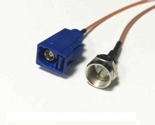 Fakra hsd C型母頭轉F型公頭接RG178組裝型線材