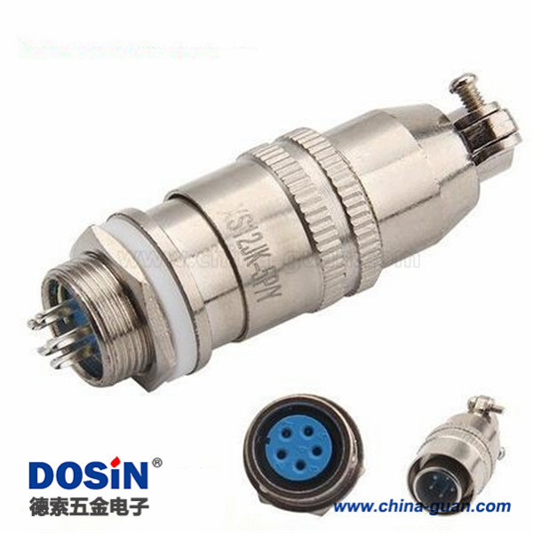 XS12 5芯反裝公插頭母插座航空連接器