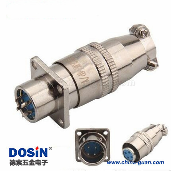 XS12 4芯母插頭公法蘭座子套裝