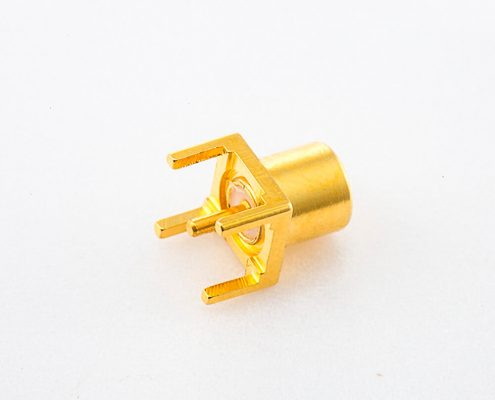 MCX插頭連接器焊接母頭直式插孔銅鍍金50Ω