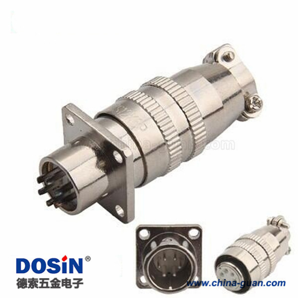 XS12 6芯圓形連接器開孔12mm推拉式航空插頭