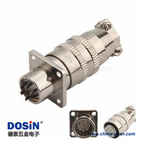 XS12 7芯電纜接頭公頭法蘭座子母頭插頭