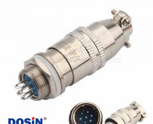 XS12 7芯圓形連接器黃銅鍍金開孔12MM