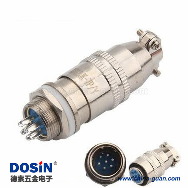 XS12 7芯圓形連接器黃銅鍍金開孔12MM