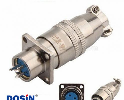 3芯 航空插頭 XS12 反裝母頭法蘭插座公插頭套裝