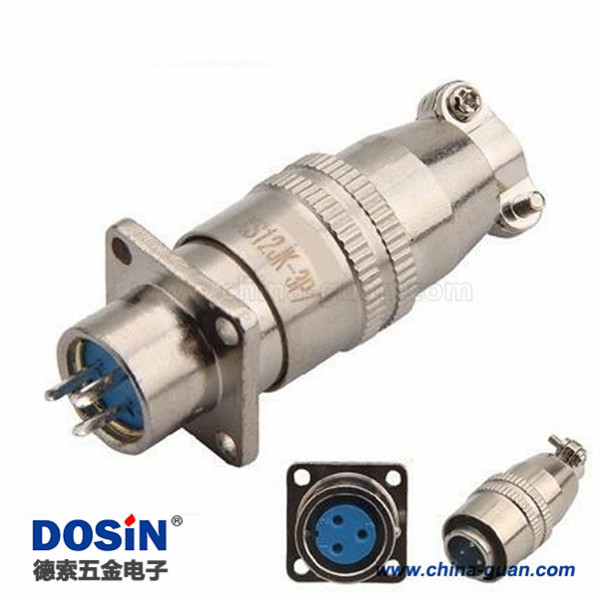 3芯 航空插頭 XS12 反裝母頭法蘭插座公插頭套裝