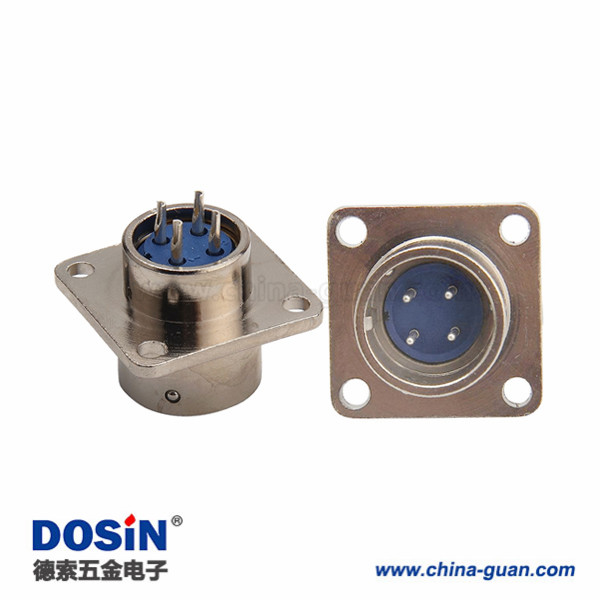 XS16 插拔式自鎖快速連接器4芯公頭方座