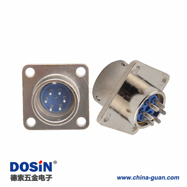 194 圓形連接器6芯 XS16 公頭焊板方形座子