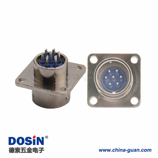 航空頭XS16 7芯公頭四孔法蘭插座