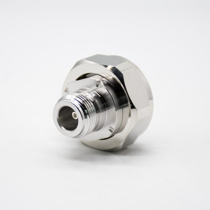 2 N母頭轉(zhuǎn)DIN7/16公頭直式RF轉(zhuǎn)接頭鍍鎳同軸連接器