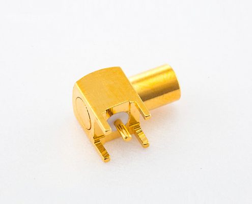 pcb安裝接頭MCX接頭焊接母頭彎式插孔銅鍍金50Ω
