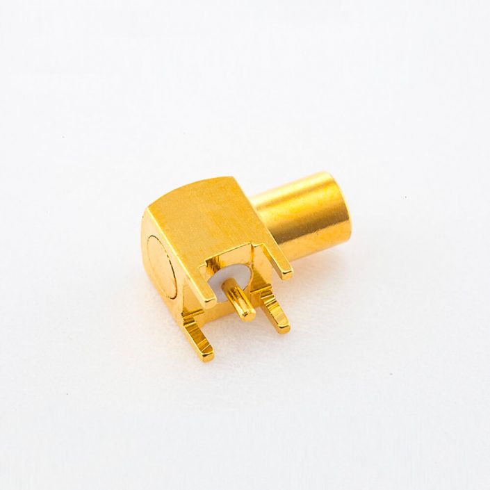 20(9) pcb安裝接頭MCX接頭焊接母頭彎式插孔銅鍍金50Ω