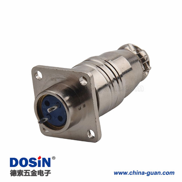 航空插頭接插件 XS16-2芯方形法蘭 螺紋連接器