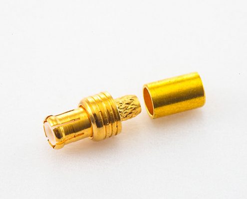 MCX連接器壓接式接頭公頭直式銅鍍金50Ω