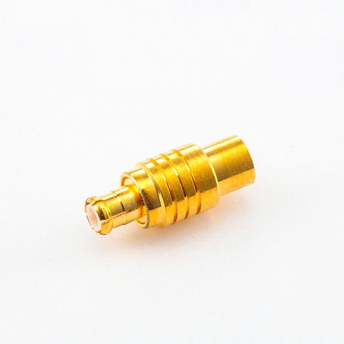 29(8) 焊接接頭MCX壓接式接頭公頭直式銅鍍金50Ω