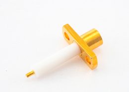 兩孔母接頭MCX直式兩孔法蘭銅鍍金50Ω