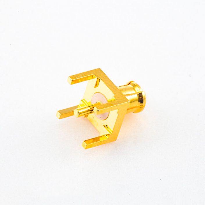 30(8) PCB插板MCX接頭焊接公頭直式銅鍍金50Ω