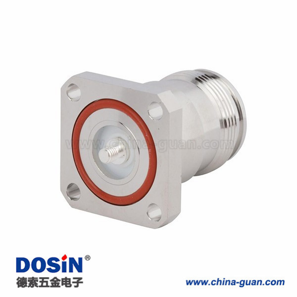 4.3/10規(guī)格連接器直式母頭4孔法蘭M3螺紋50歐姆