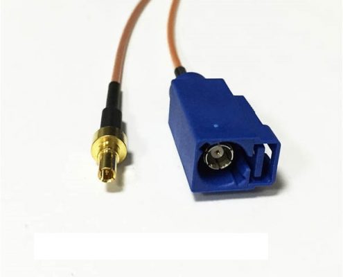 Fakra汽車連接器C型母頭轉CRC9公頭RG178組裝線材