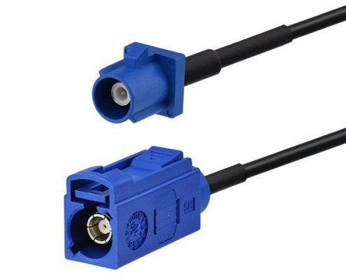 防水Fakra藍色C型公轉母RG174線束GPS天線延長線