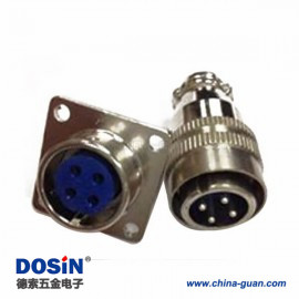 XS16 4芯反裝方型卡扣航空插頭圓形連接器