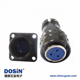 XS16 3芯電泳黑漆航空插頭圓形防水電連接器