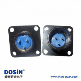 電連接器XS16 3芯黑色電泳正裝航空插頭