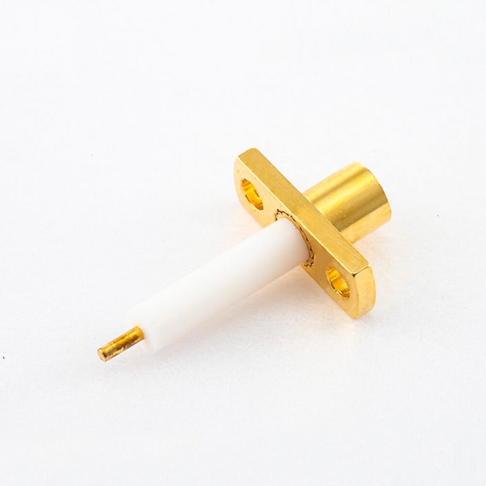 7(9元) 面板安裝連接器MCX母直式兩孔法蘭銅鍍金50Ω