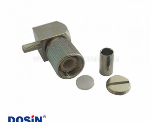 DIN型射頻連接器1.6/5.6彎式壓接公頭