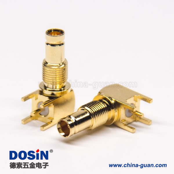din-10-23-connector-right-angle-female-dip-type-bulkhead-panel-mount(3) DIN f型連接器插PCB板穿孔式90度母頭鍍金穿墻式面板安裝