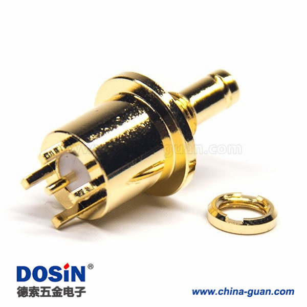 din-type-connector-female-straight-glod-plating-bulkhead-for-pcb-mount(2) din型射頻連接器母頭直式180度穿墻式插PCB板安裝鍍金