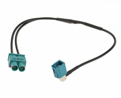 Fakra Z公接頭雙頭轉(zhuǎn)單母頭GPS延長(zhǎng)線RG174線長(zhǎng)30CM