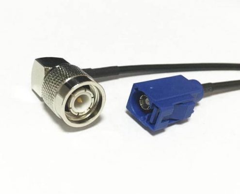 普通Fakra汽車連接器C型母頭轉(zhuǎn)TNC彎公頭RG179組裝線束
