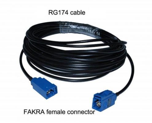 Fakra連接器生產(chǎn)廠家專供法卡C型母頭接RG174線線長(zhǎng)1M