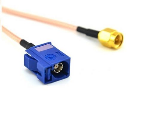 Fakra座C型母頭轉(zhuǎn)SMA公頭接RG316GPS天線延長線10CM