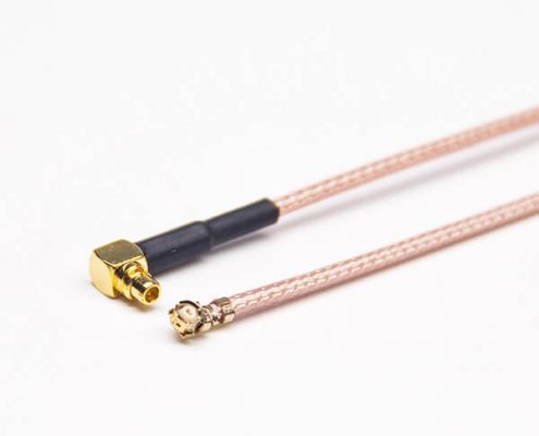 MMCX連接器供應商專供90度公MMCX轉(zhuǎn)IPEX端子接RG178線長8cm